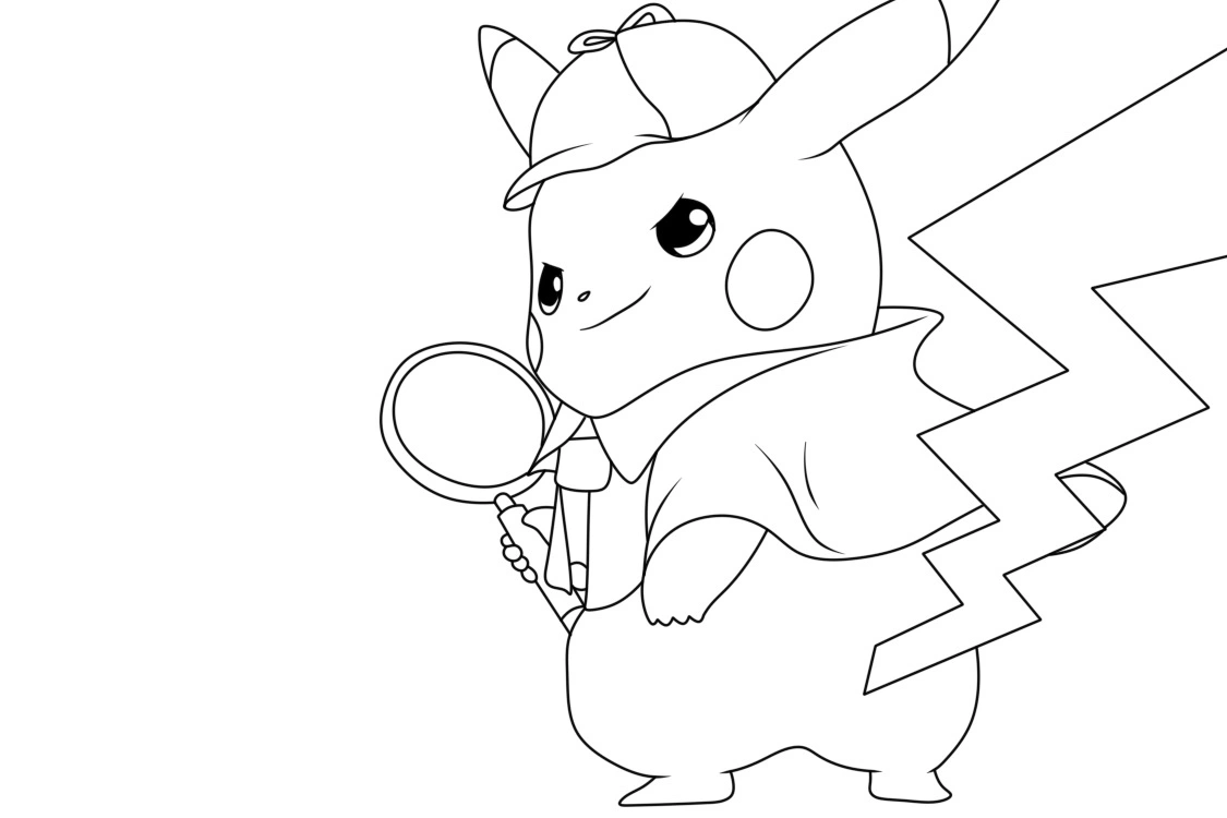 coloriage Pikachu a imprimer pour enfant de 4 ans