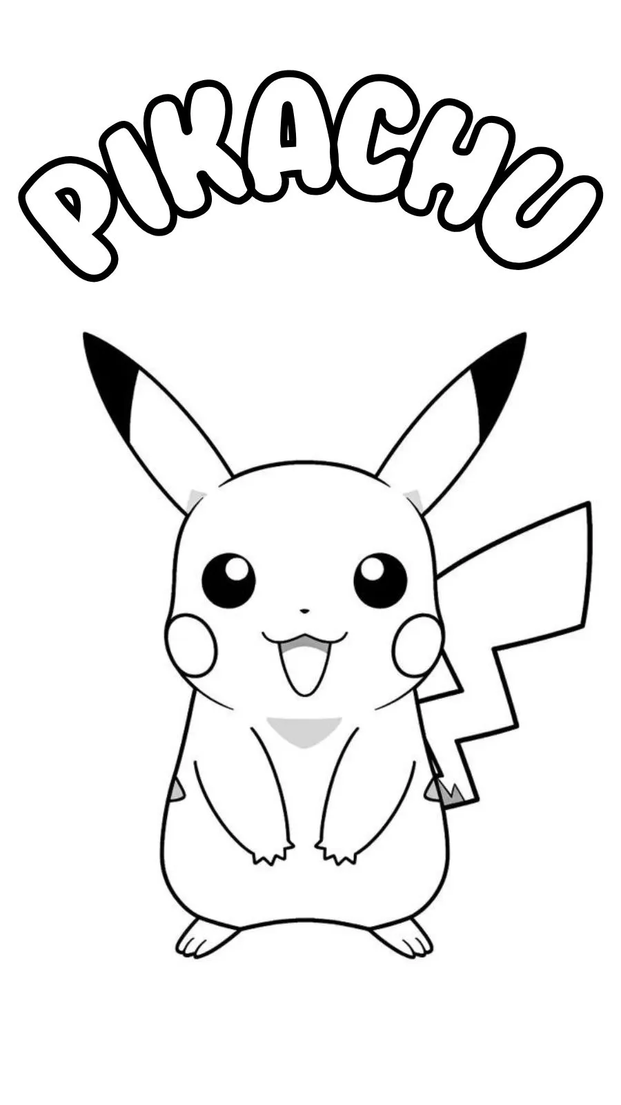 coloriage Pikachu pour enfant de 4 ans