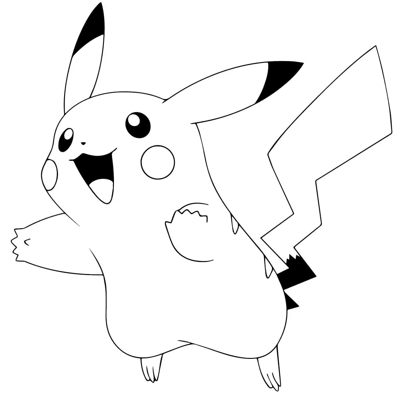 coloriage Pikachu pour enfant de 6 ans