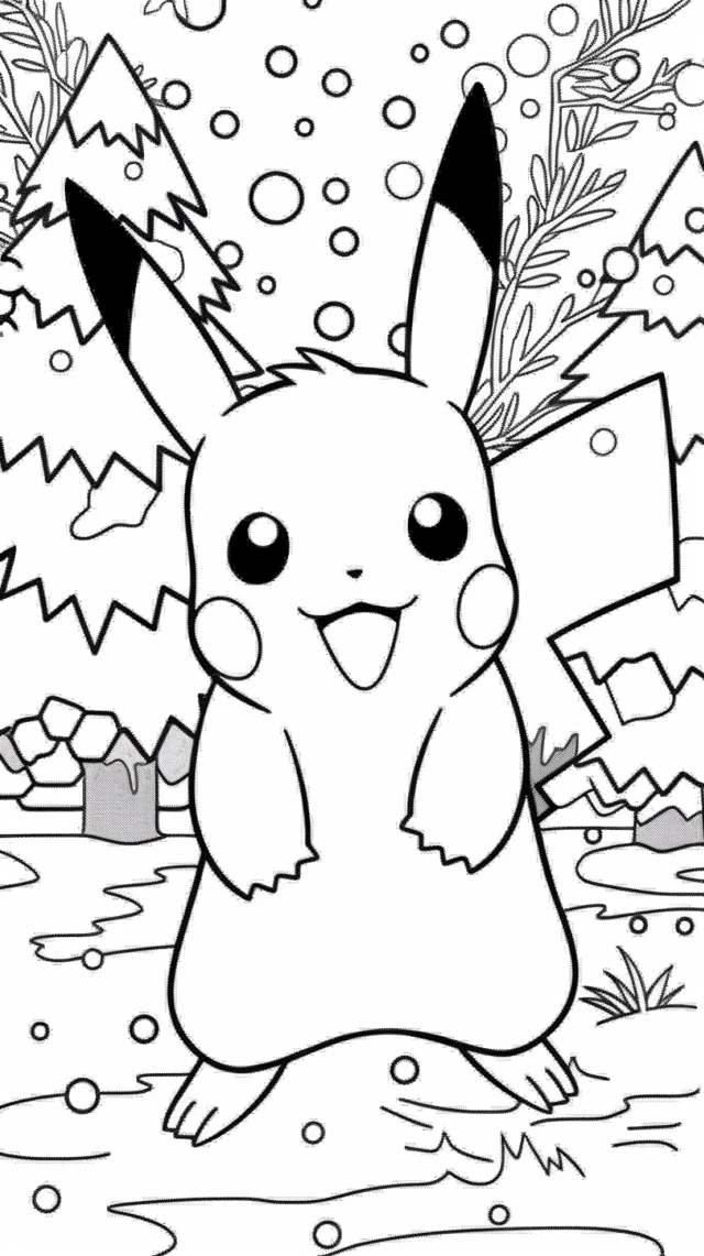 coloriage Pikachu pour enfant de 5 ans