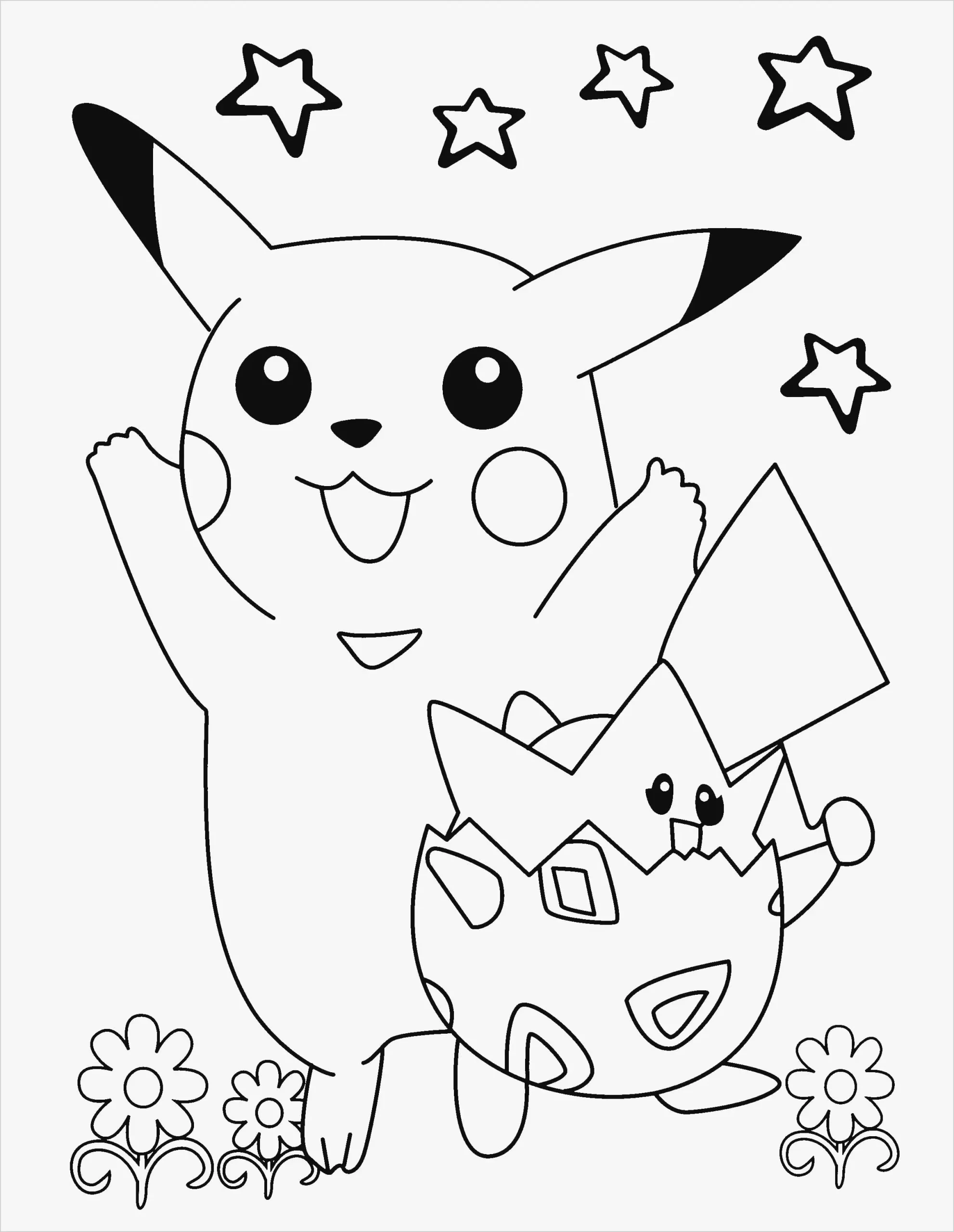 coloriage Pikachu à imprimer pour enfant de 9 ans