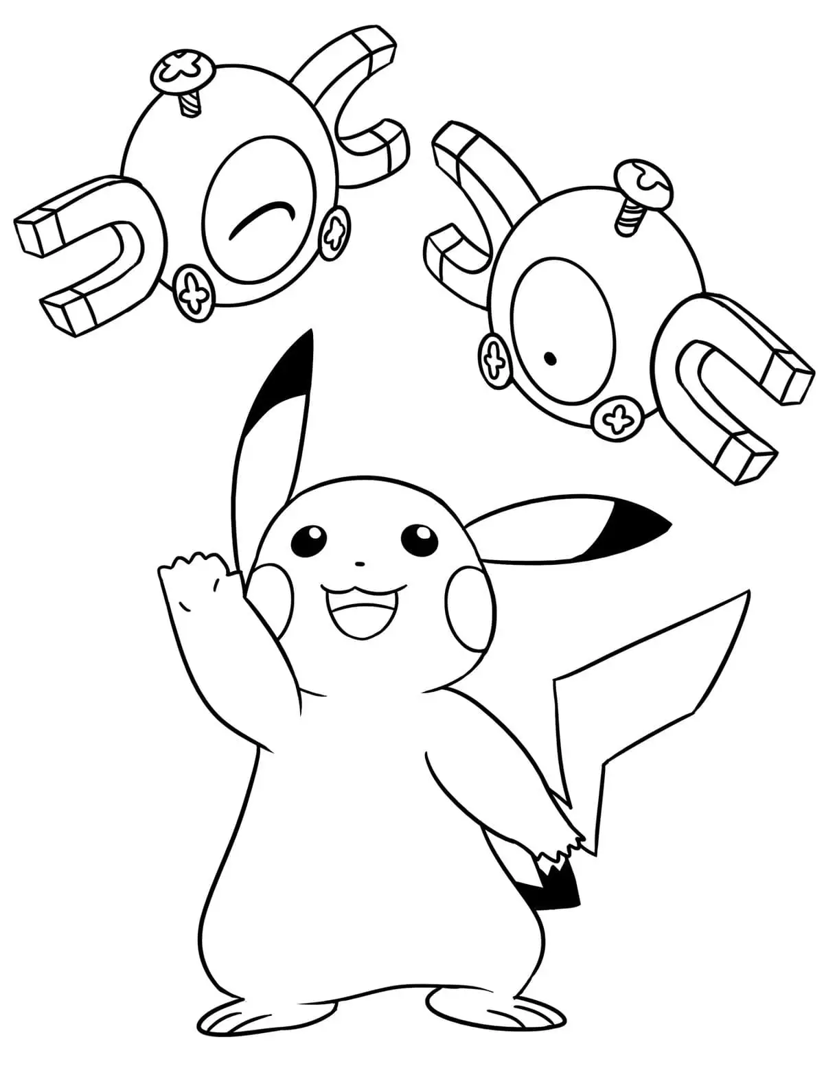 coloriage Pikachu à imprimer kawaii