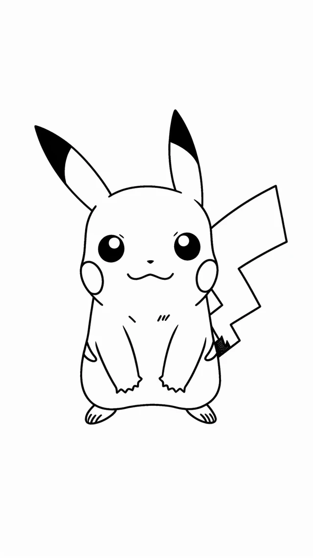 coloriage Pikachu à imprimer pour enfant de 3 ans