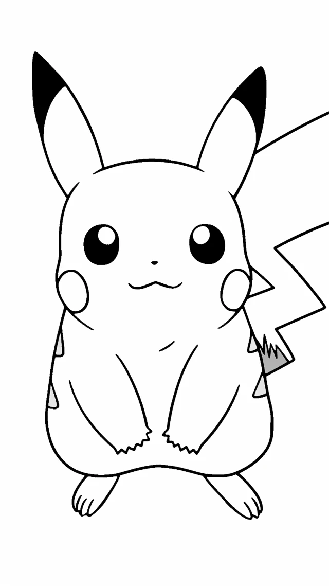 coloriage Pikachu pour enfants a imprimer gratuit