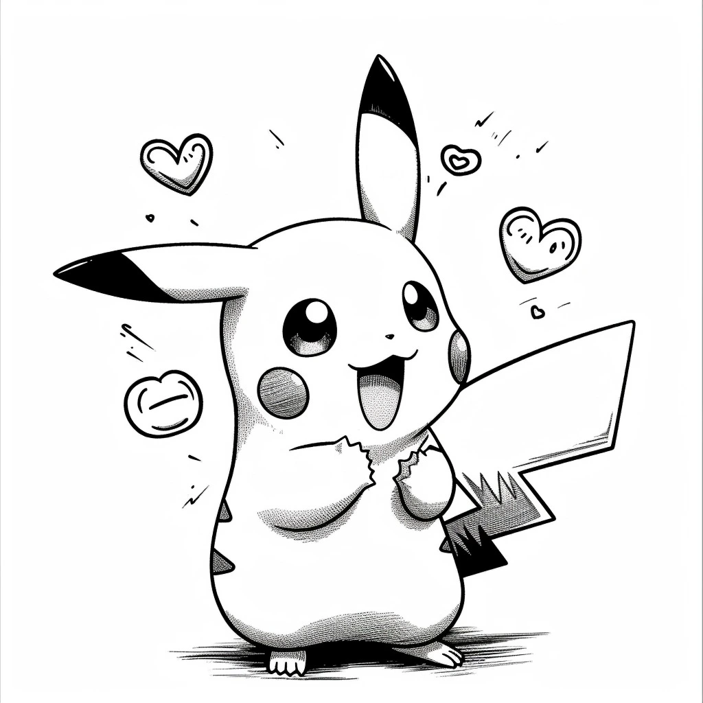 coloriage Pikachu à imprimer gratuitement pdf