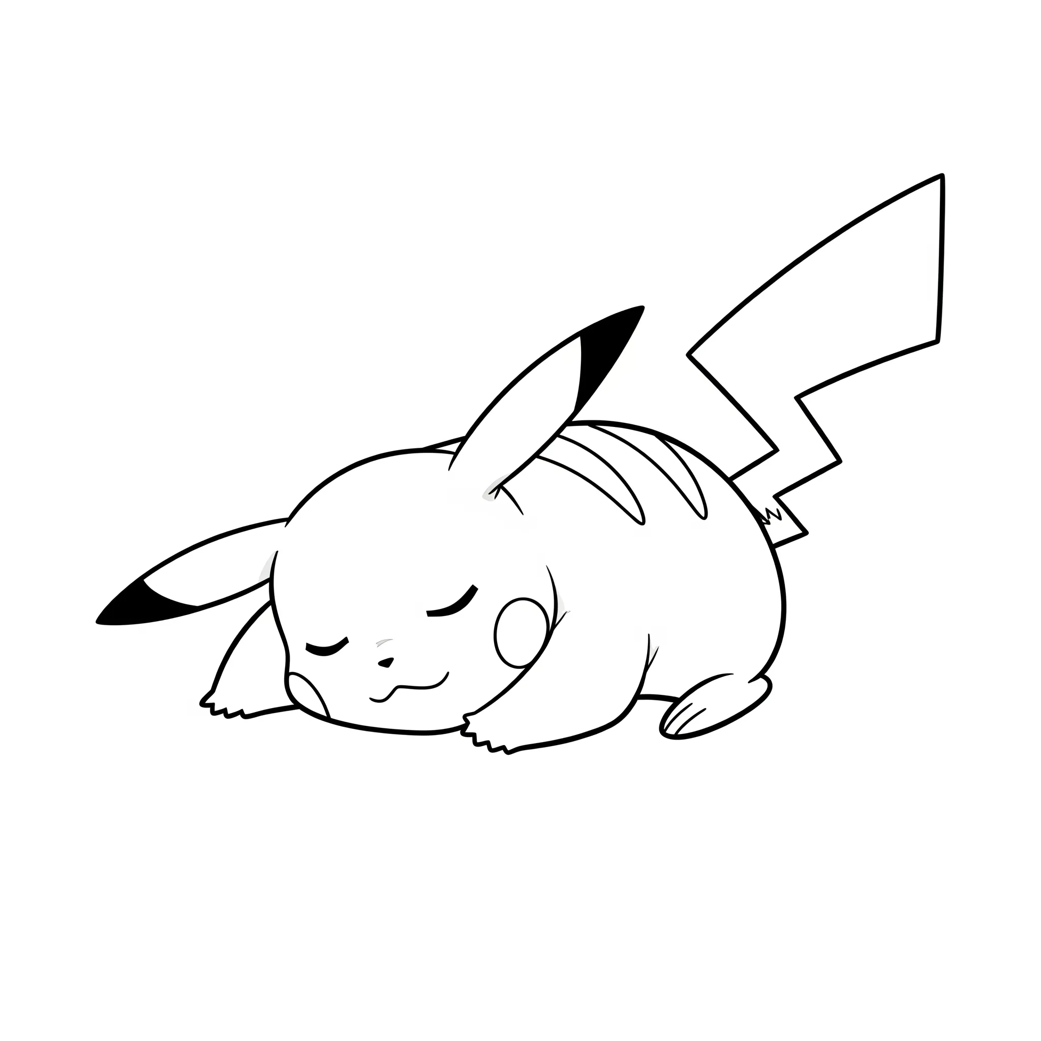 coloriage Pikachu endormi a imprimer gratuitement