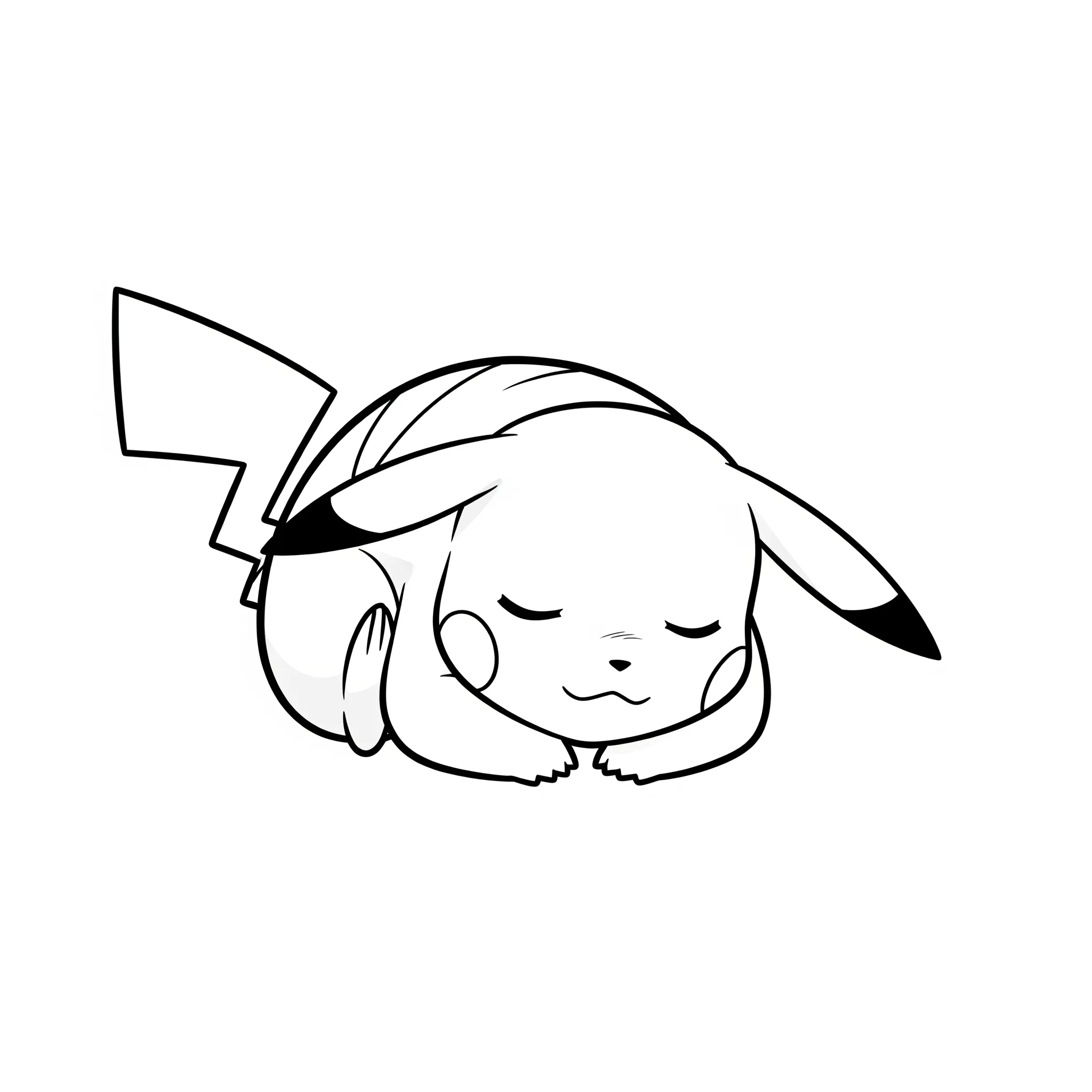 coloriage Pikachu endormi à imprimer gratuitement pdf