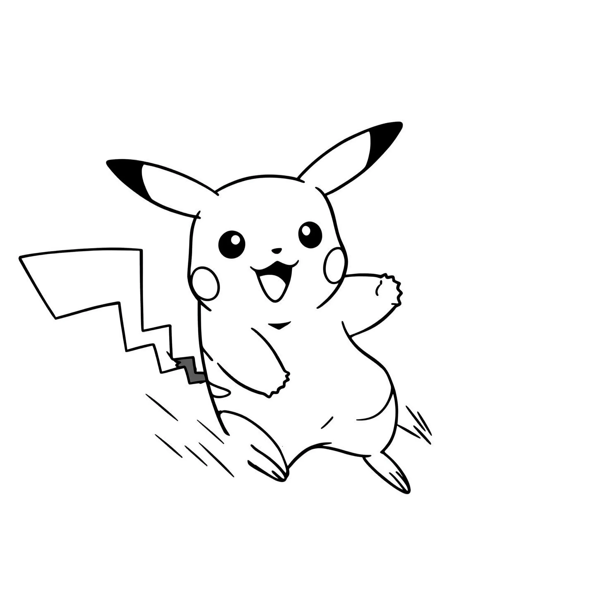 coloriage Pikachu qui court à imprimer pdf