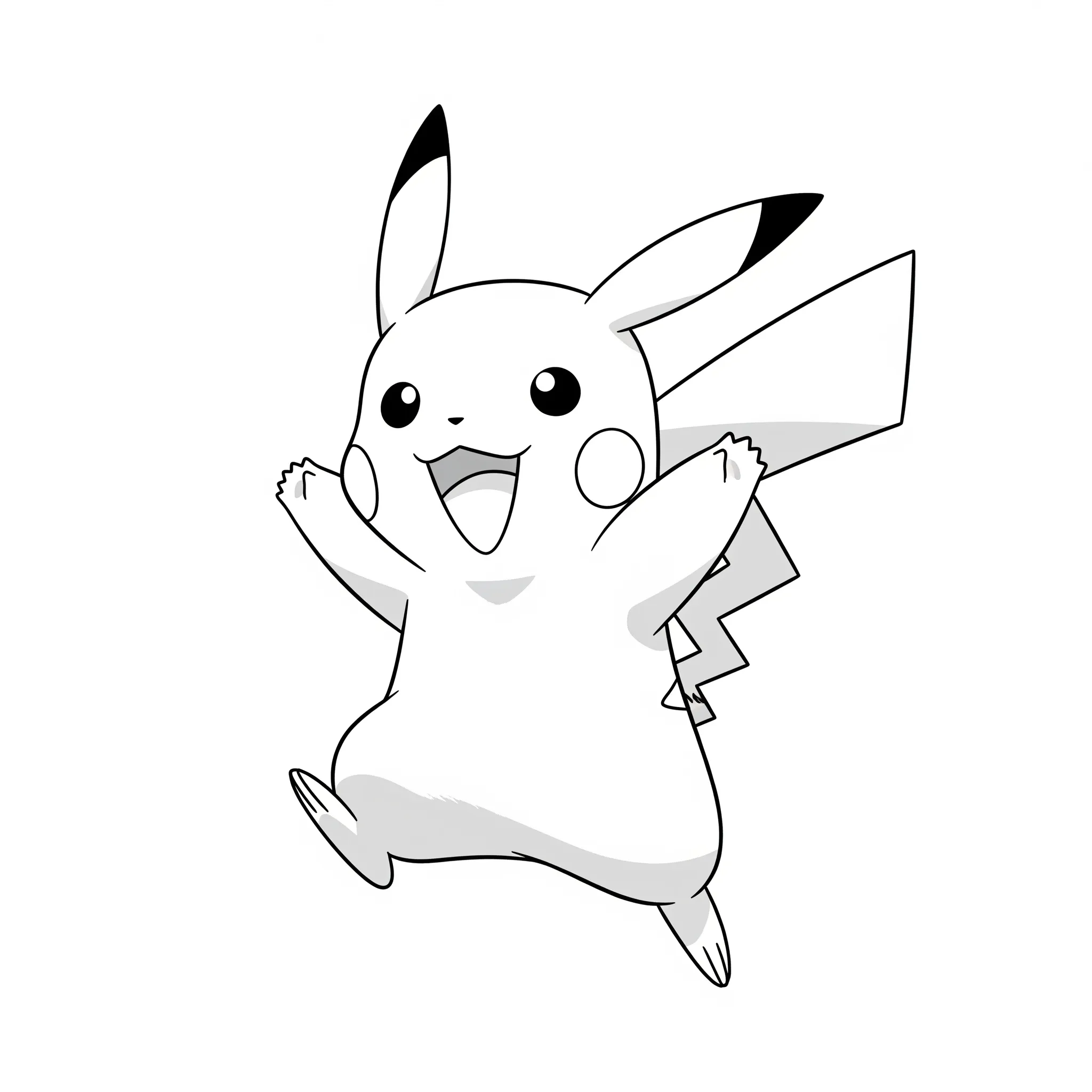 imprimer coloriage Pikachu sautant:dansant