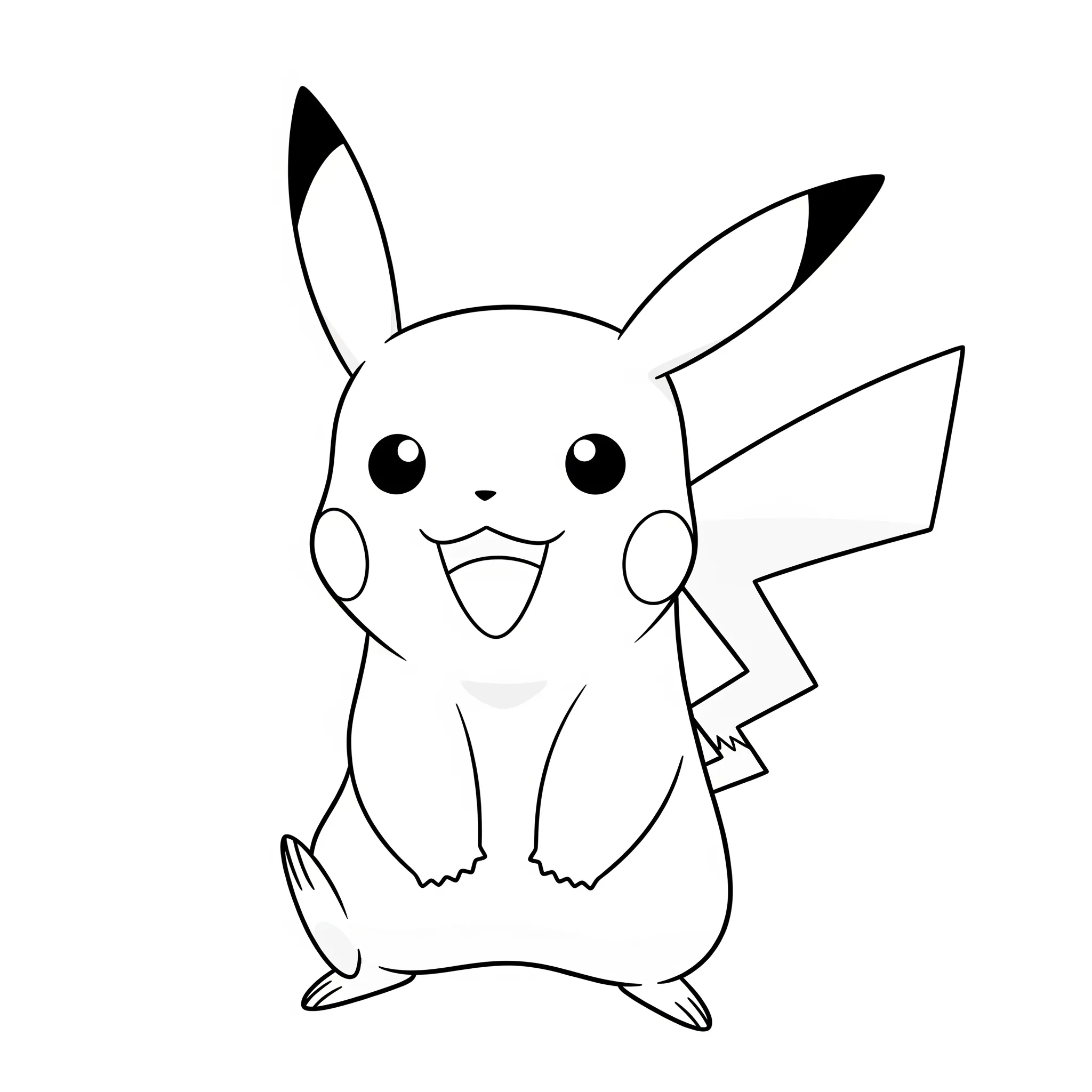 coloriage Pikachu souriant a telecharger