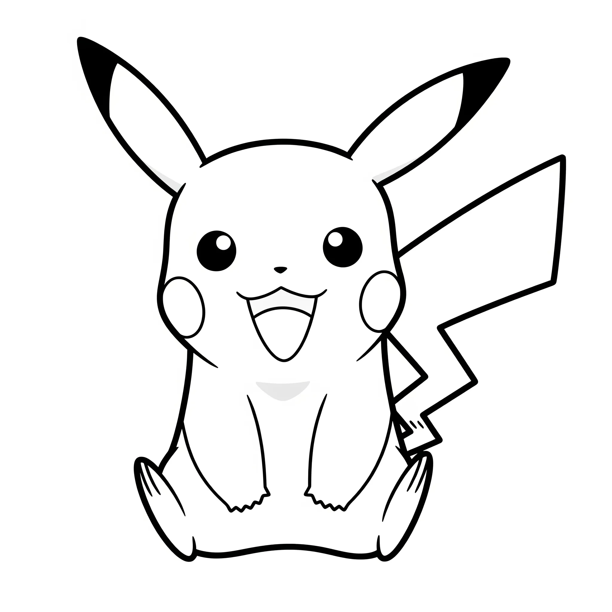 coloriage Pikachu souriant d'enfant a imprimer