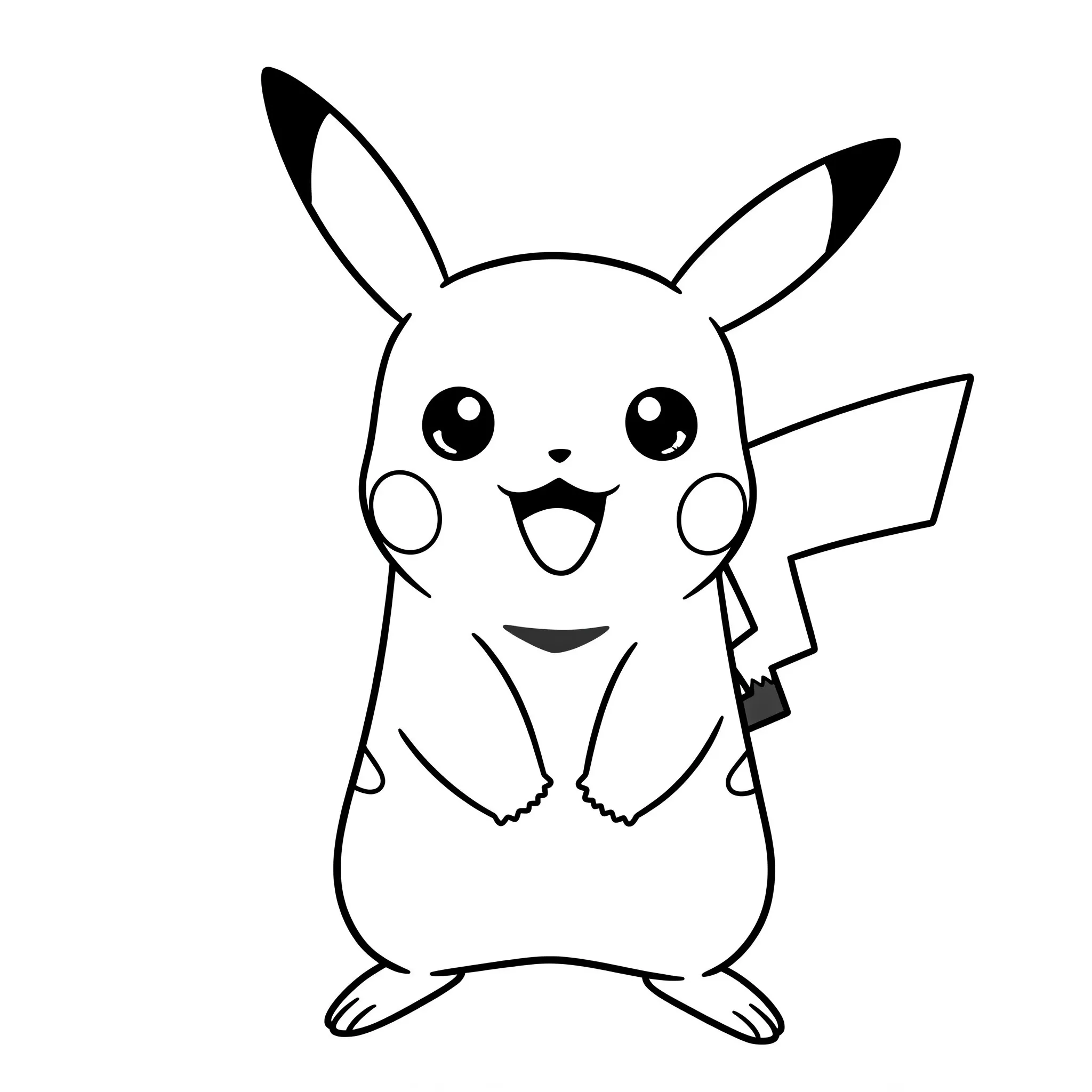 coloriage Pikachu souriant pour enfant