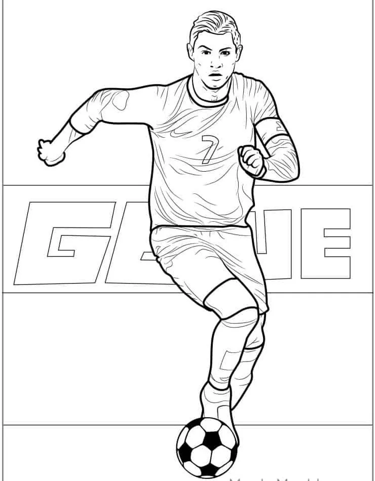 coloriage Ronaldo d'enfant a imprimer 2