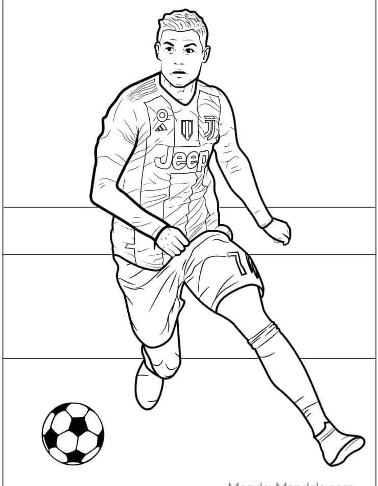 coloriage Ronaldo à imprimer a4