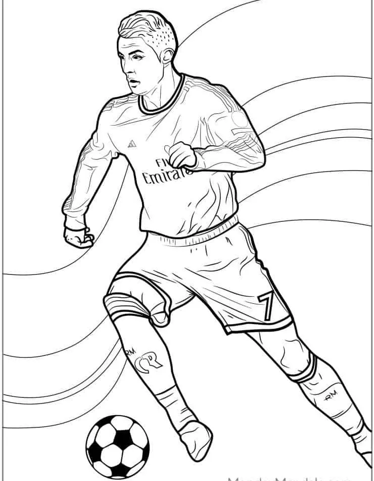 coloriage Ronaldo pour enfant de 10 ans