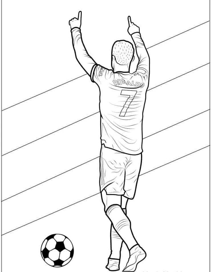 coloriage Ronaldo pour enfant de à imprimer