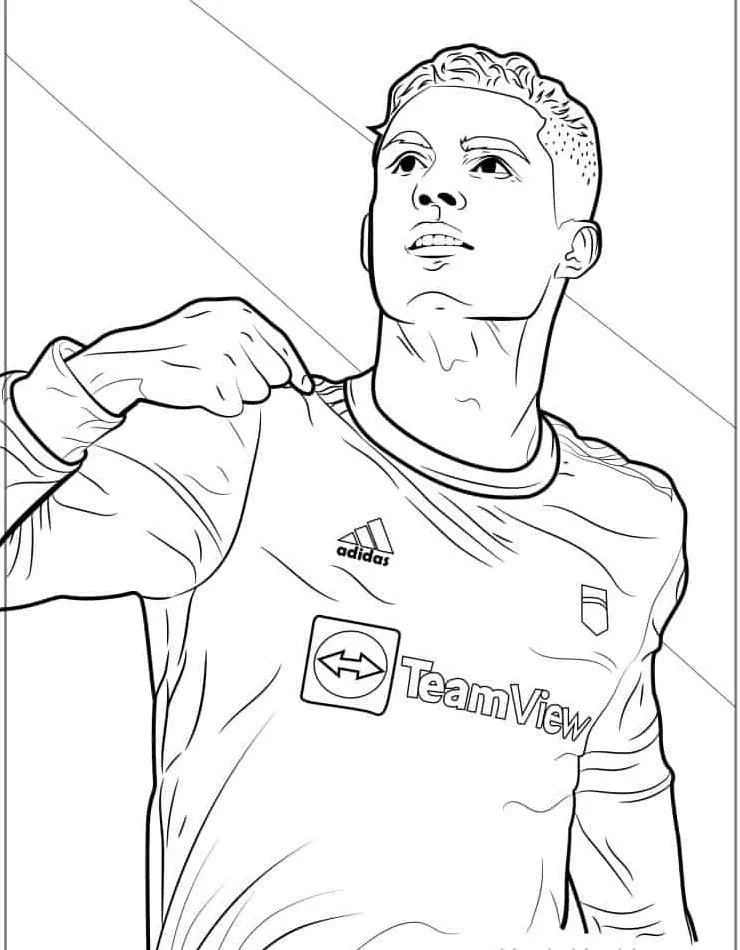 coloriage Ronaldo de pour enfants