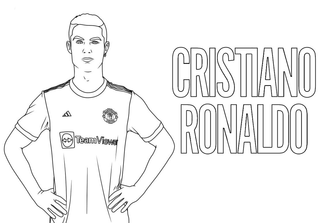 image de coloriage Ronaldo pour enfant