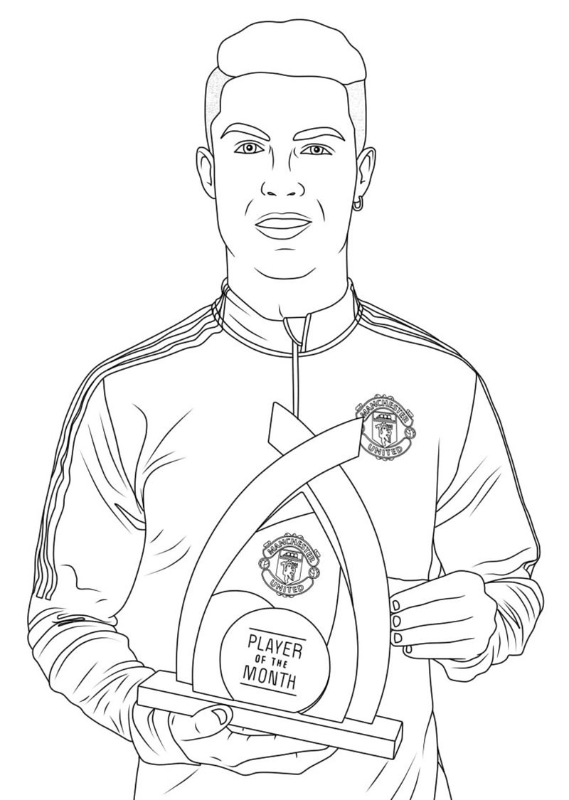 coloriage Ronaldo et découpage à imprimer