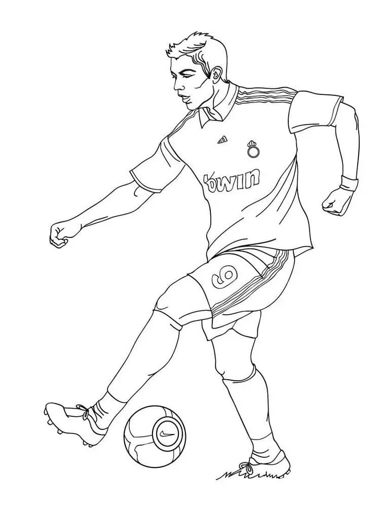 coloriage Ronaldo à imprimer pour enfant de 12 ans