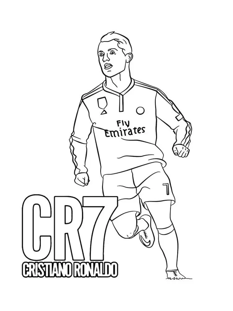 coloriage Ronaldo a imprimer gratuit 1