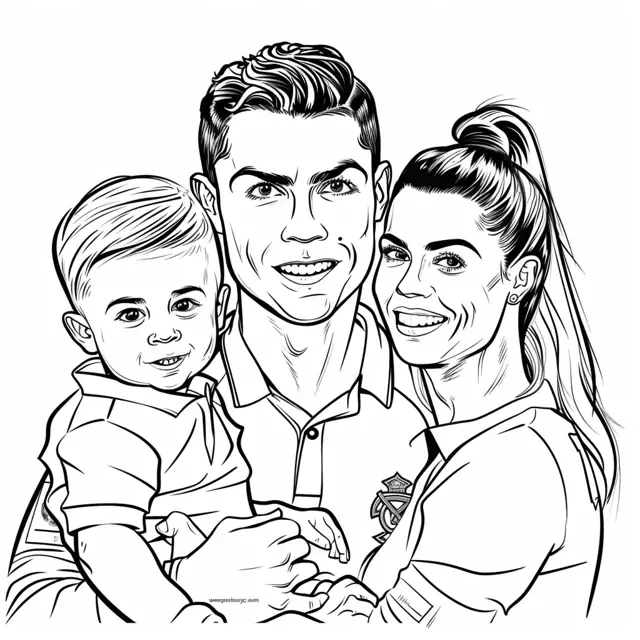 coloriage Ronaldo à imprimer pour enfant de 7 ans