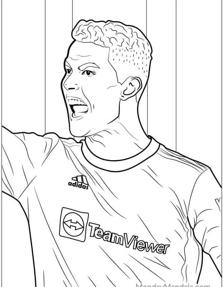 coloriage Ronaldo pour enfant gratuit