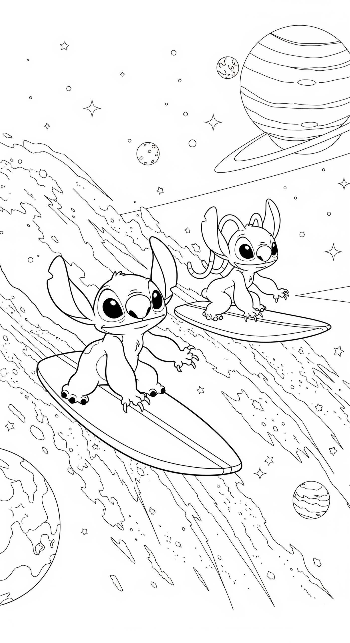 coloriage Stitch et Angel a imprimer