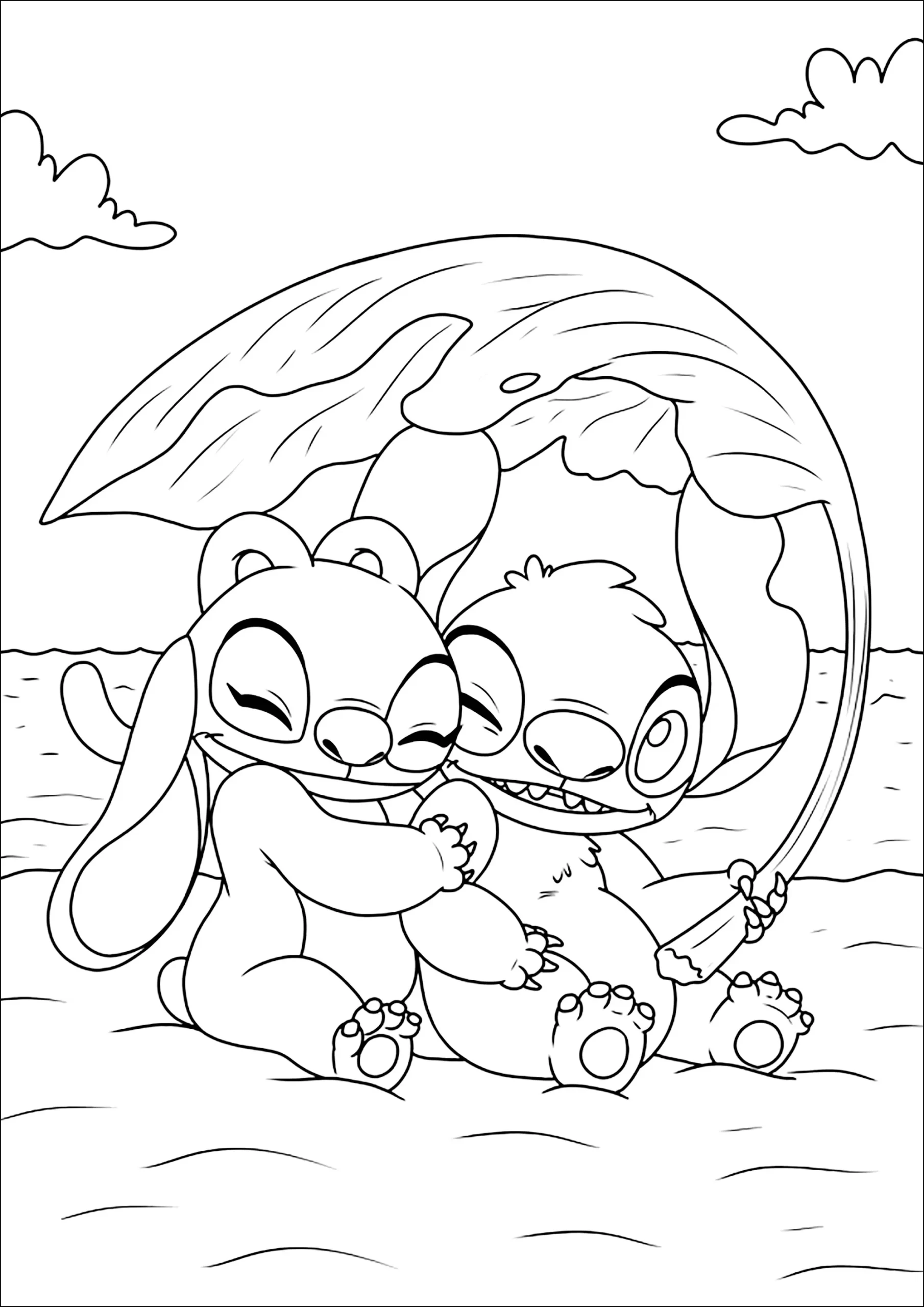 coloriage Stitch et Lilo et dessin a imprimer