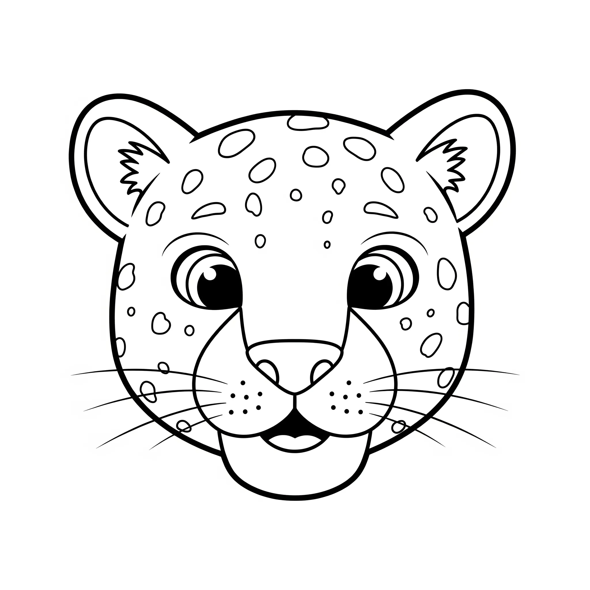 coloriage Tête de Léopard en Gros Plan et decoupage a imprimer gratuit