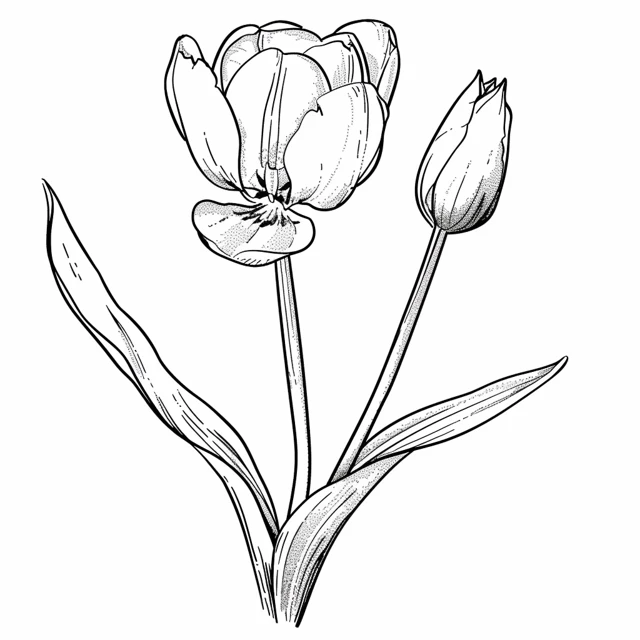 coloriage Tulip et decoupage a imprimer gratuit 1