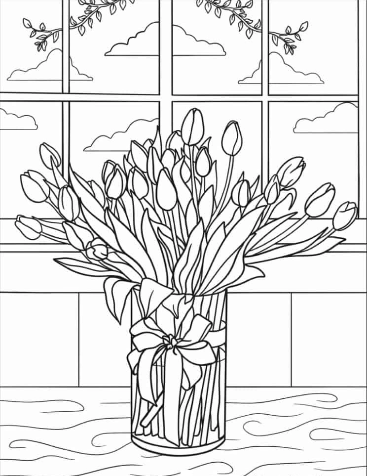 coloriage Tulip pour enfants a imprimer