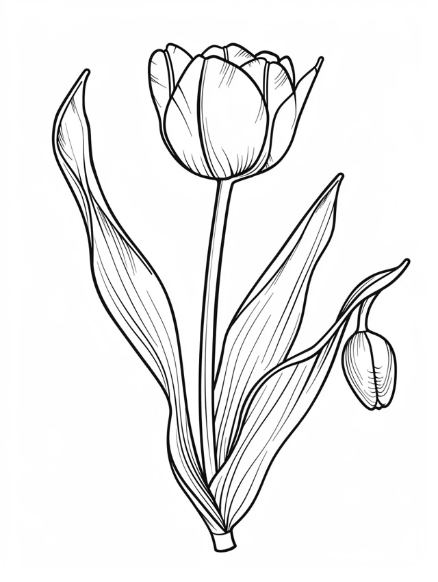 coloriage Tulip et decoupage a imprimer gratuit