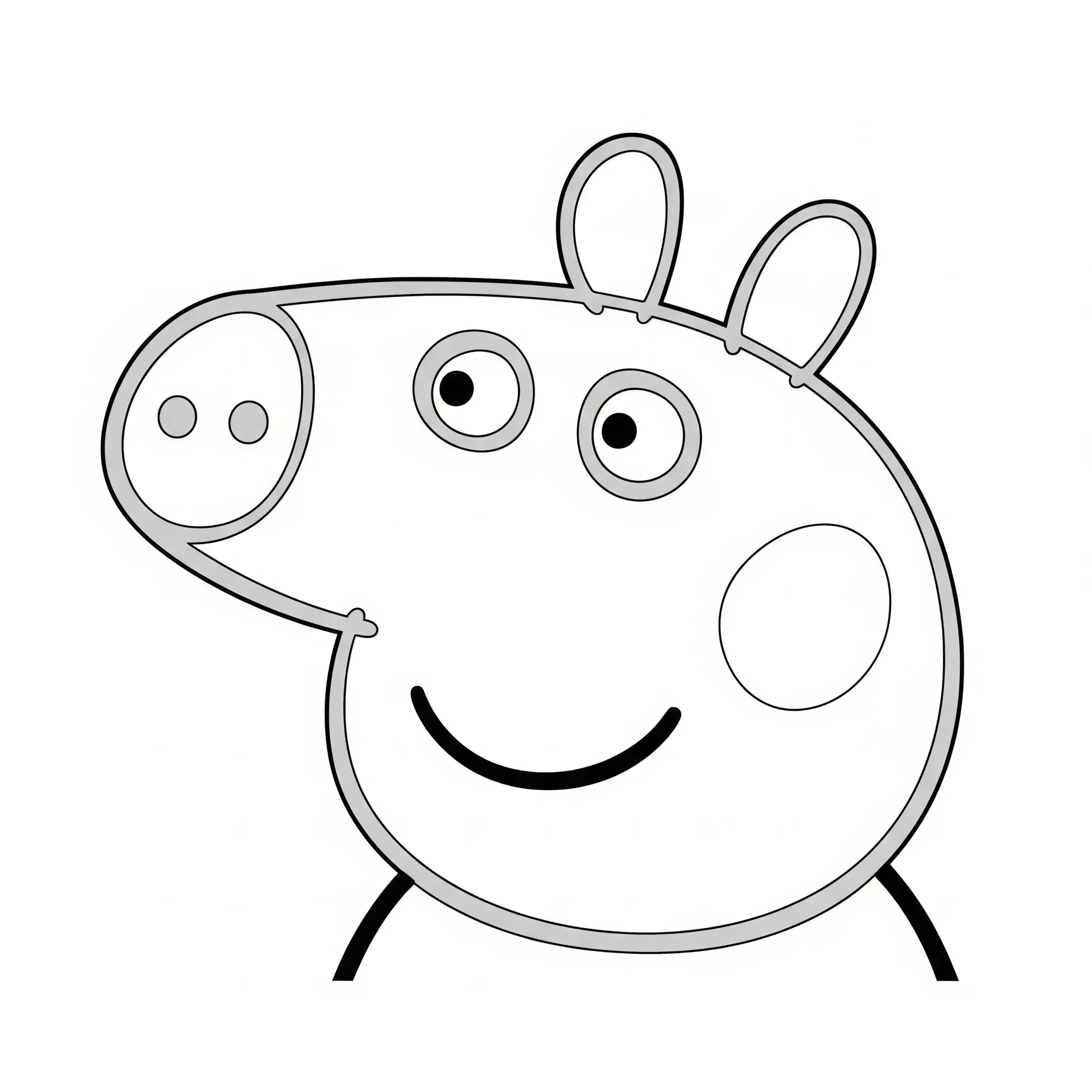 coloriage Un gros plan du visage de Peppa Pig pour enfant a imprimer gratuit