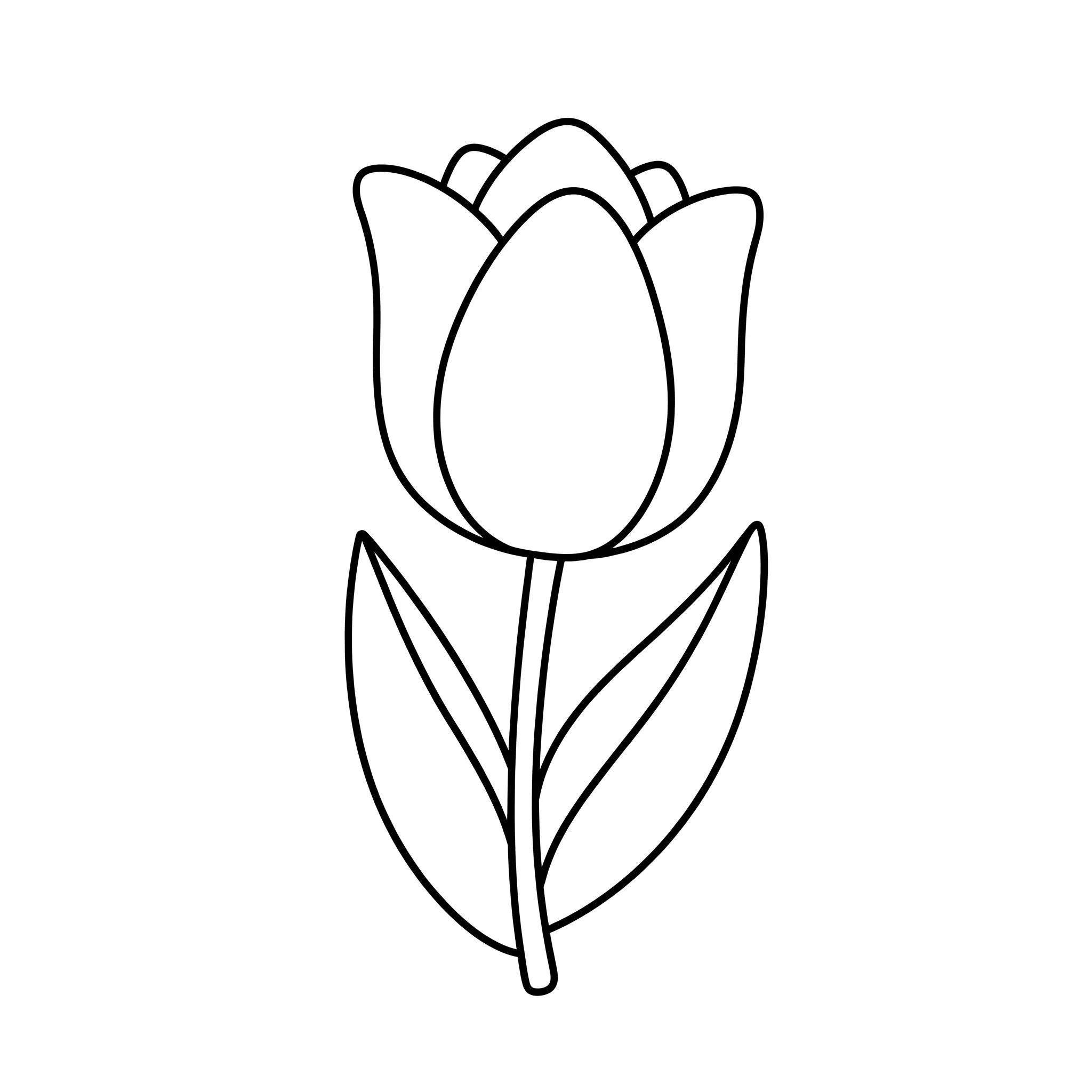 coloriage Une tulipe solitaire a imprimer pour enfant de 4 ans