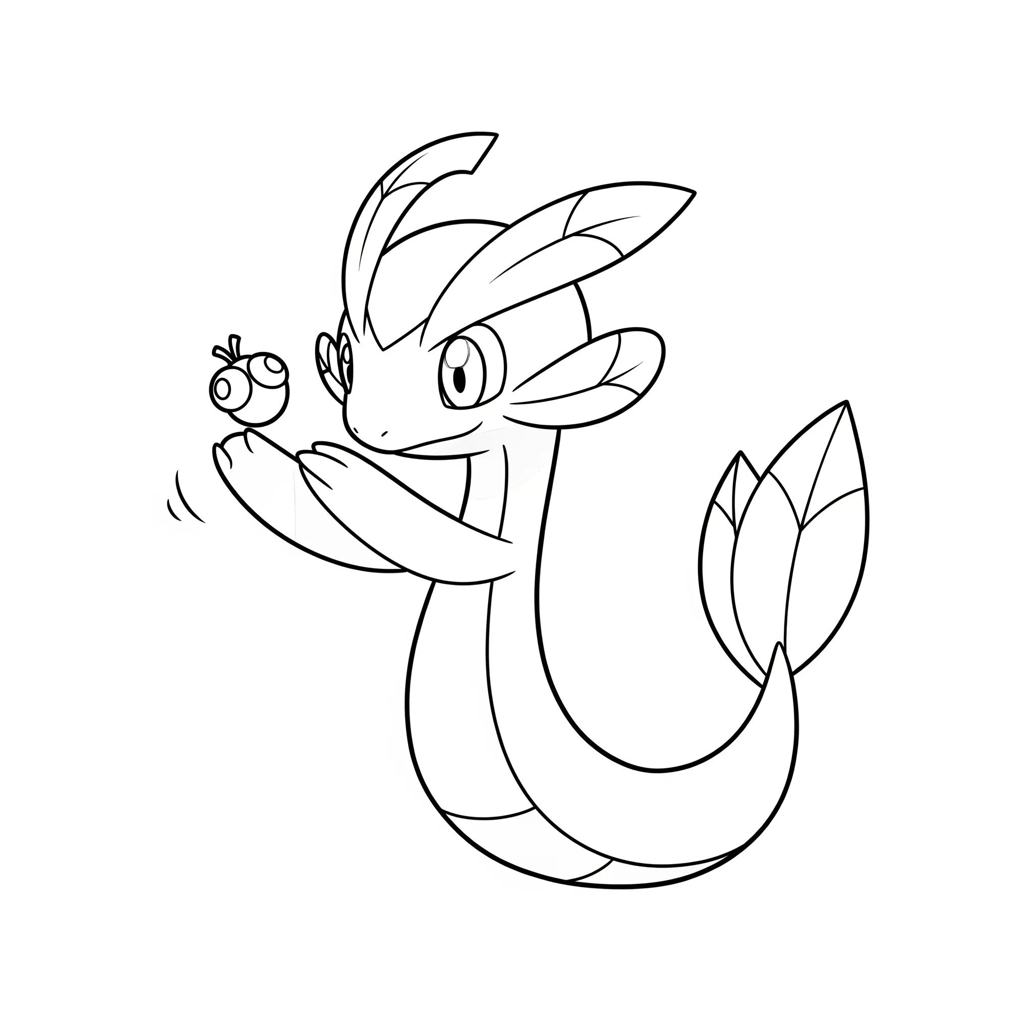 coloriage Vipélierre jouant avec une petite baie à imprimer gratuitement pdf