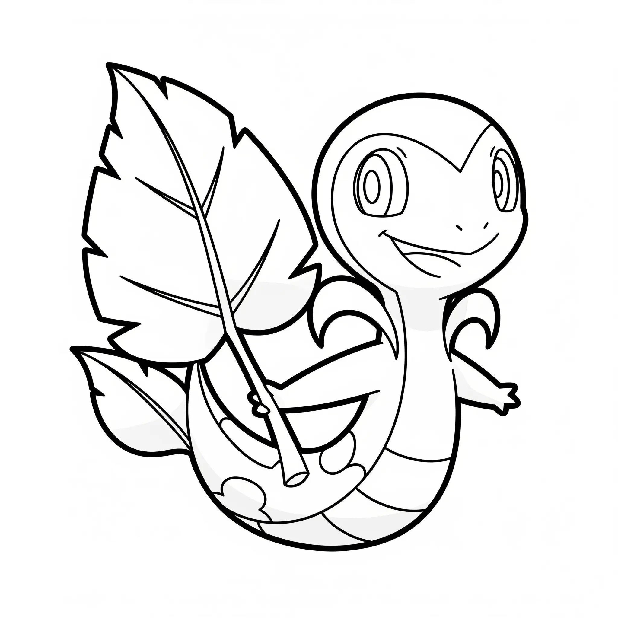coloriage Vipélierre souriant avec une feuille simple à imprimer a4