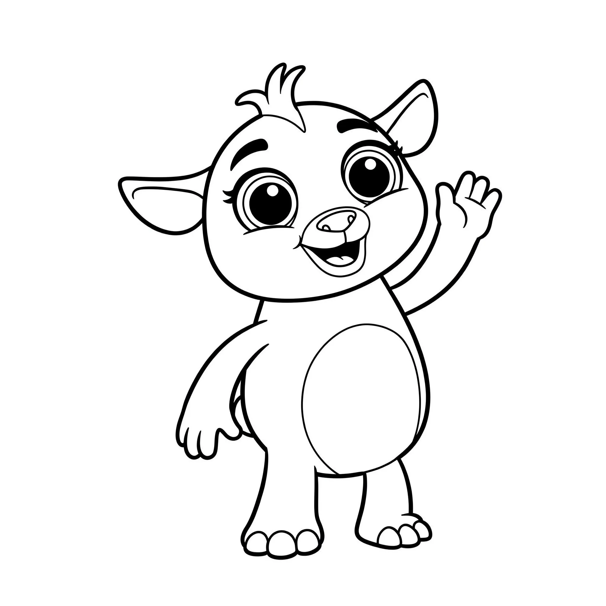 coloriage Zooble qui dit bonjour à imprimer a4