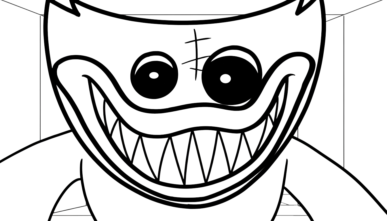 coloriage Huggy Wuggy updated pour enfant à imprimer