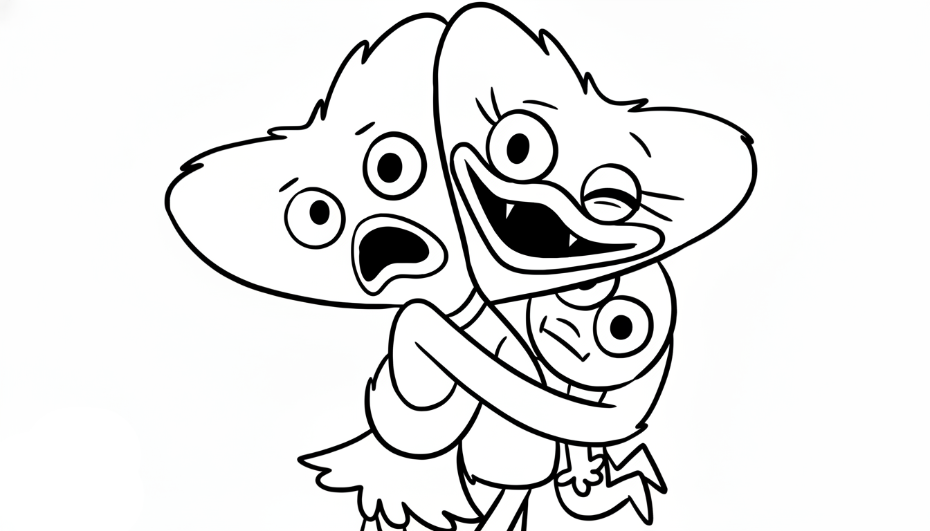 coloriage Huggy Wuggy updated a imprimer gratuit