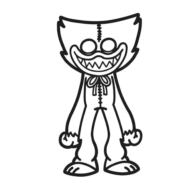 coloriage Huggy Wuggy updated à imprimer kawaii