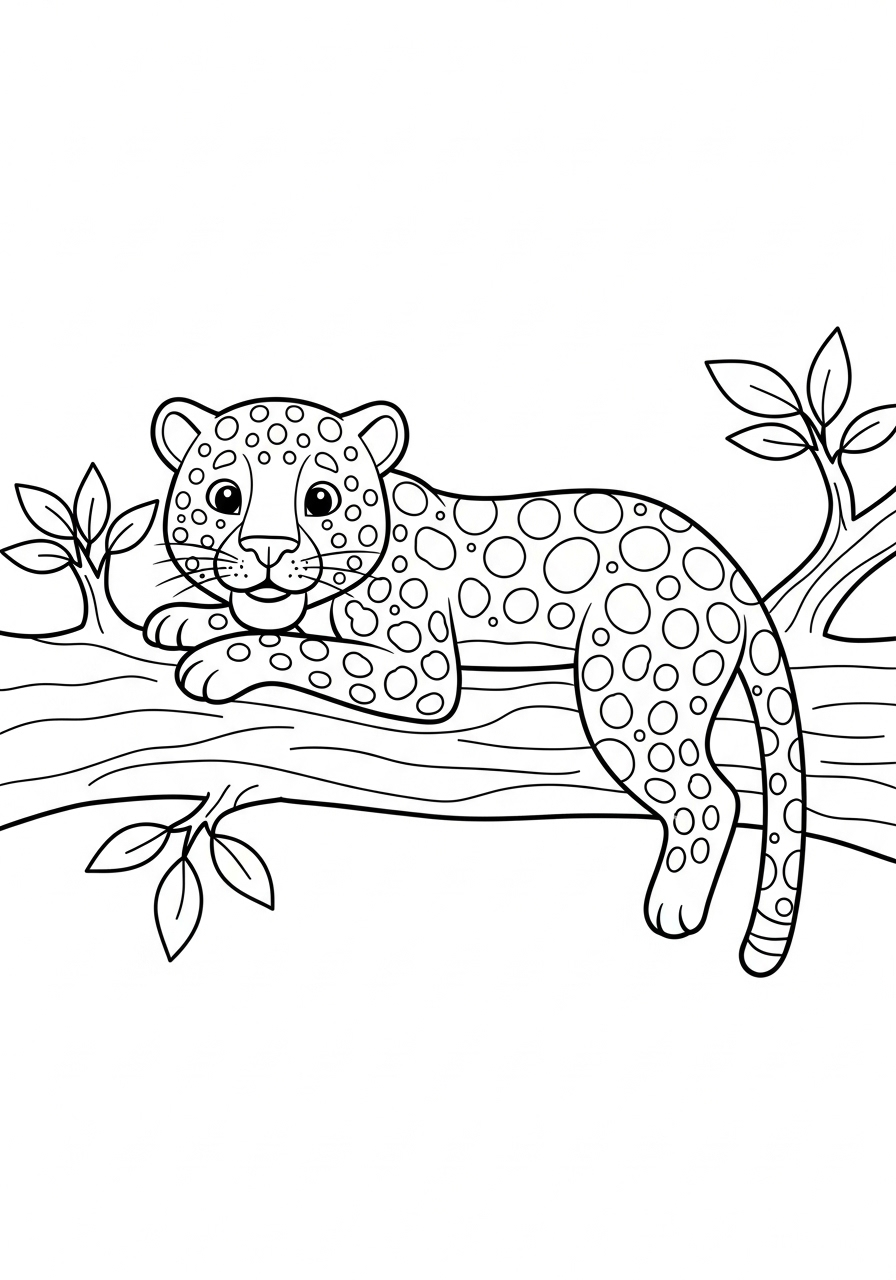 coloriage Leopard updated educatif pour enfant