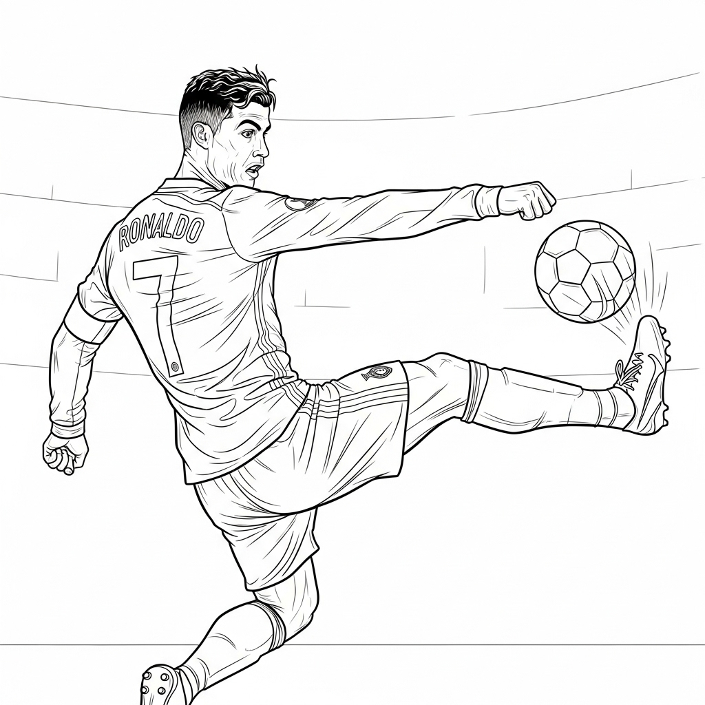 coloriage Ronaldo update pour primaire