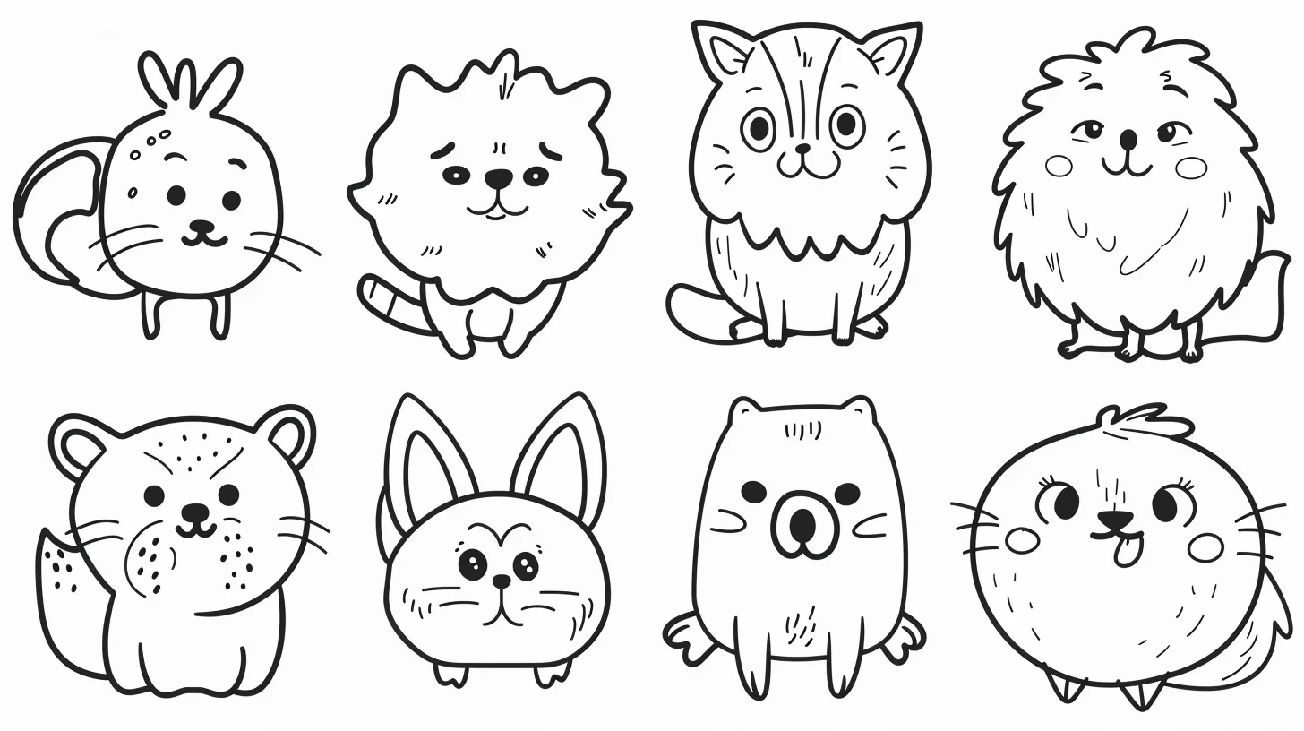 coloriage Animaux Kawaii educatif pour enfant 2