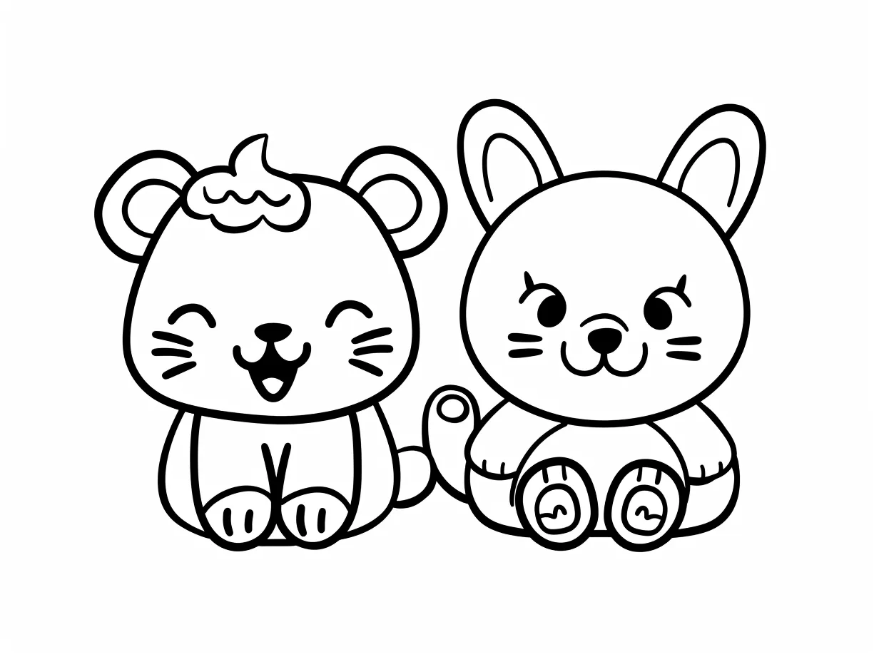 coloriage Animaux Kawaii educatif pour enfant