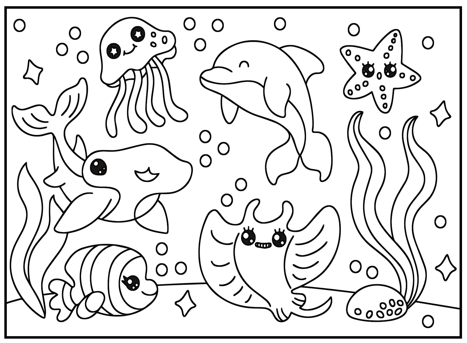 image pour coloriage Animaux Kawaii enfant