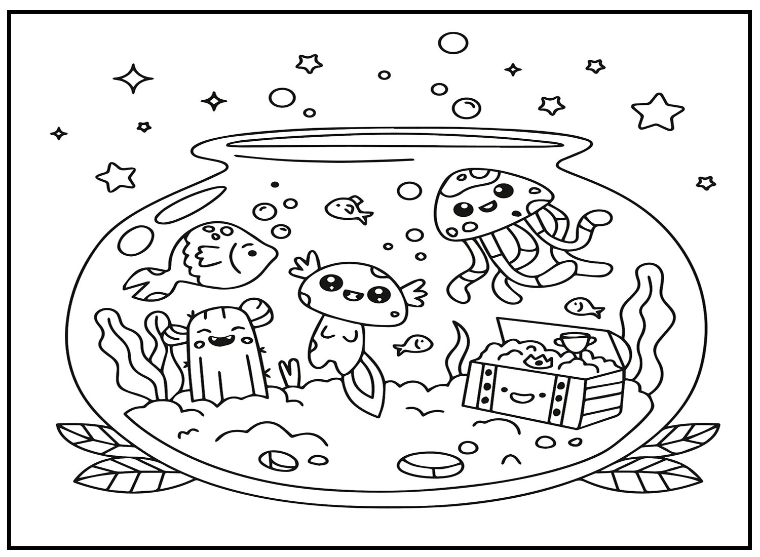 télécharger coloriage Animaux Kawaii gratuit