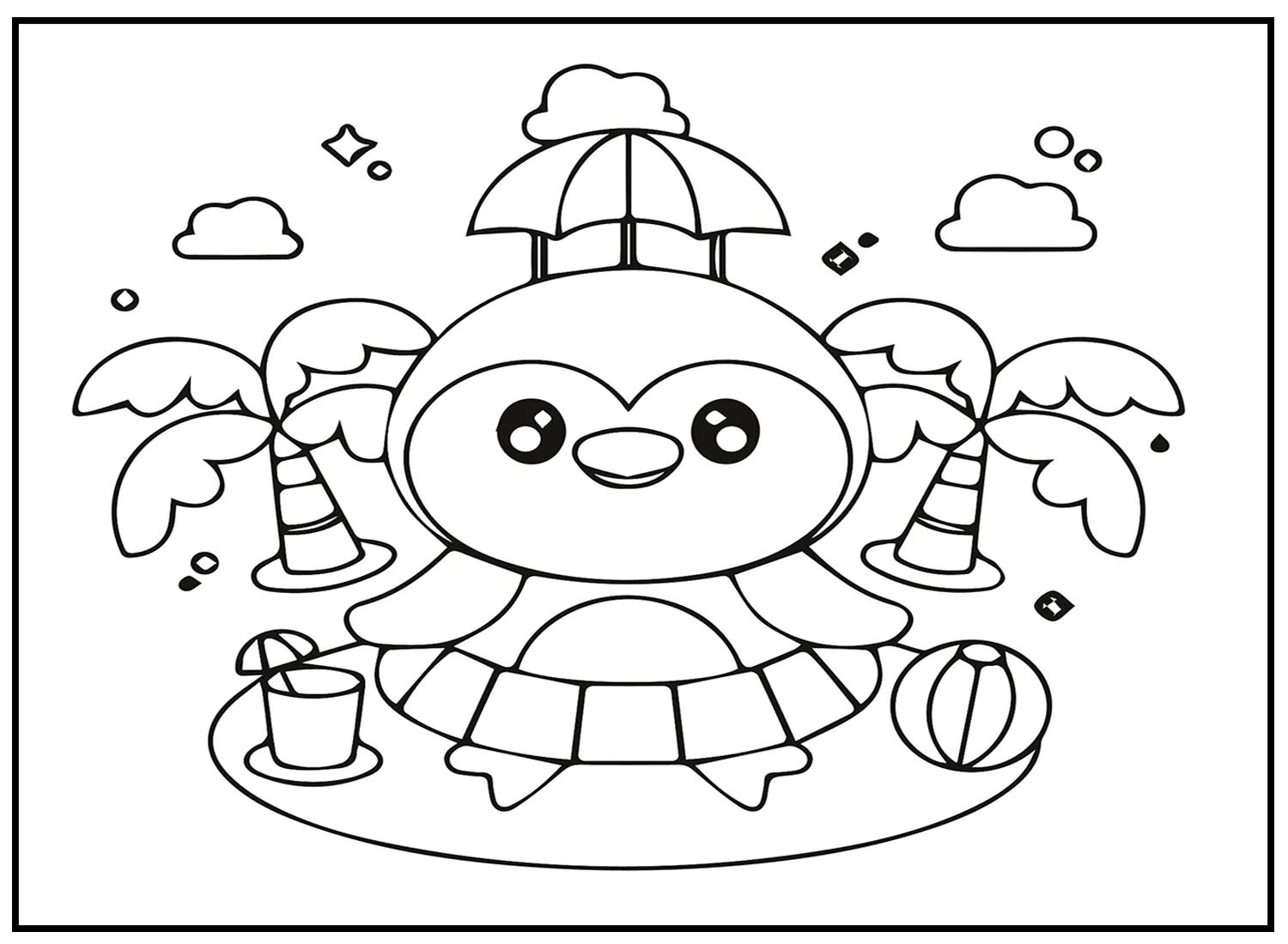 télécharger coloriage Animaux Kawaii gratuit 1