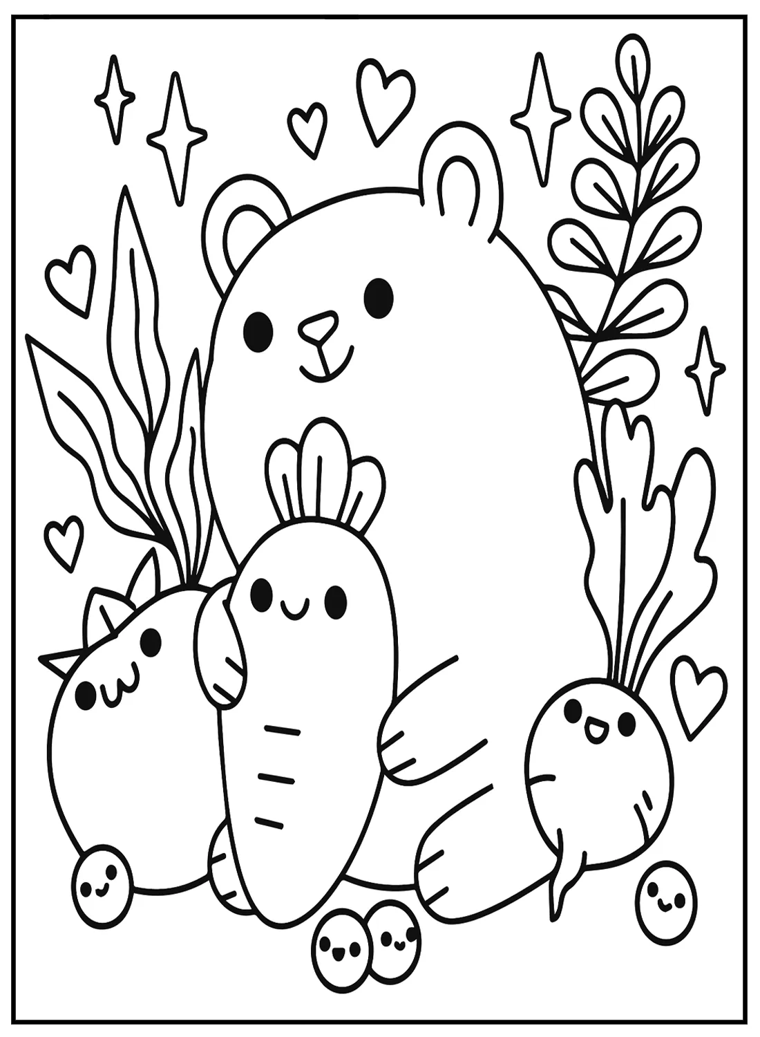 coloriage Animaux Kawaii pour enfant a imprimer gratuit 1