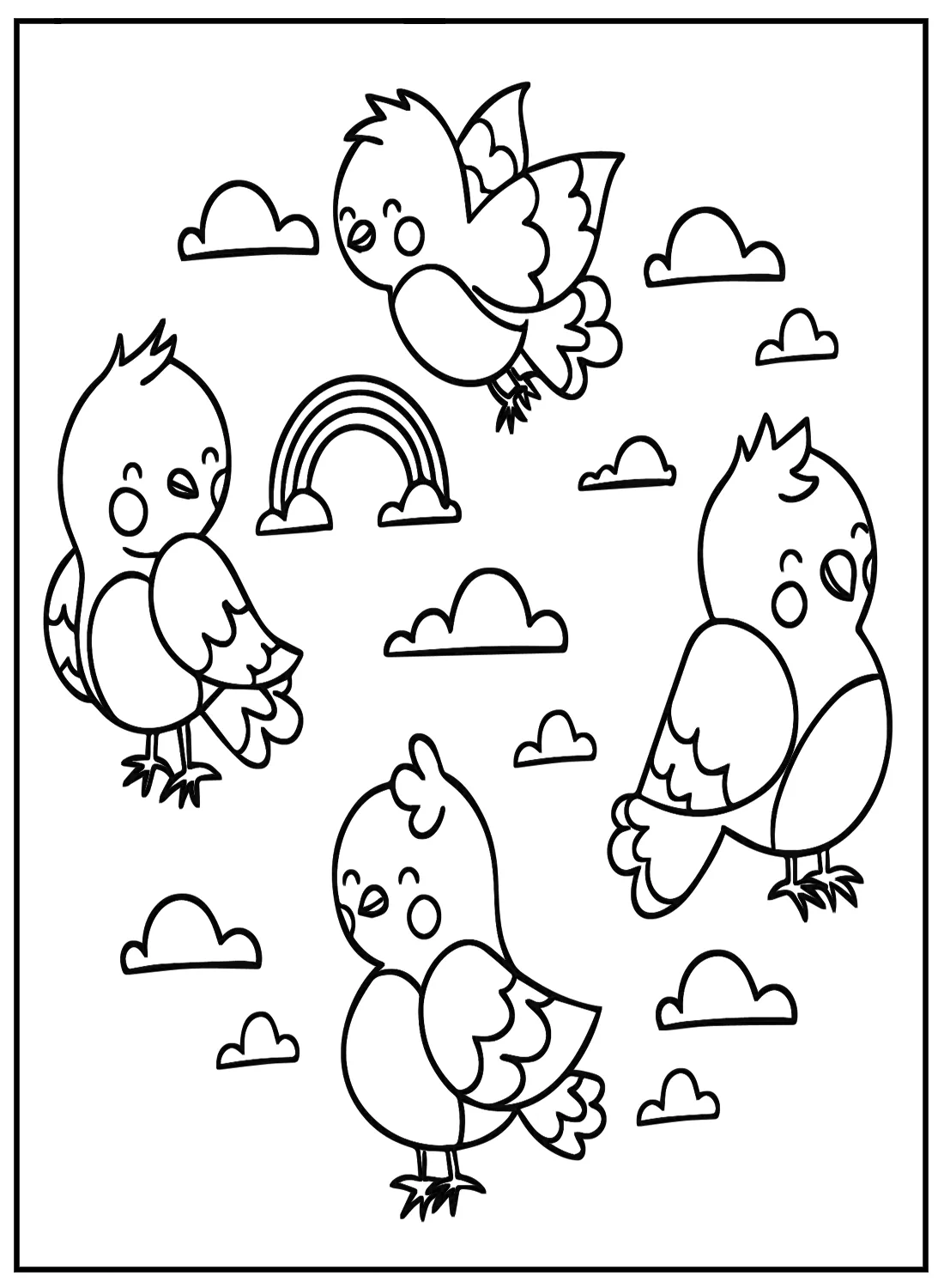 coloriage Animaux Kawaii pour enfant de 2 ans